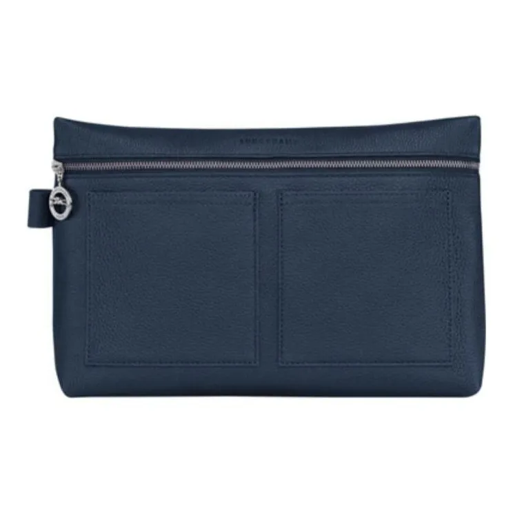LONGCHAMP Le Foulonné Cow Leather Makeup Bags Toiletry Bags Men's Blue-0