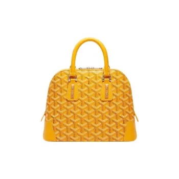 GOYARD Vendôme Canvas With Calfskin Dome Bag Handbag, Shoulder Bag Mini Women's Yellow