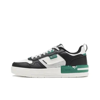 XTEP Innovation Anti Slip Wear Resistant Low Top Skateboard Shoes Men's Black White Green