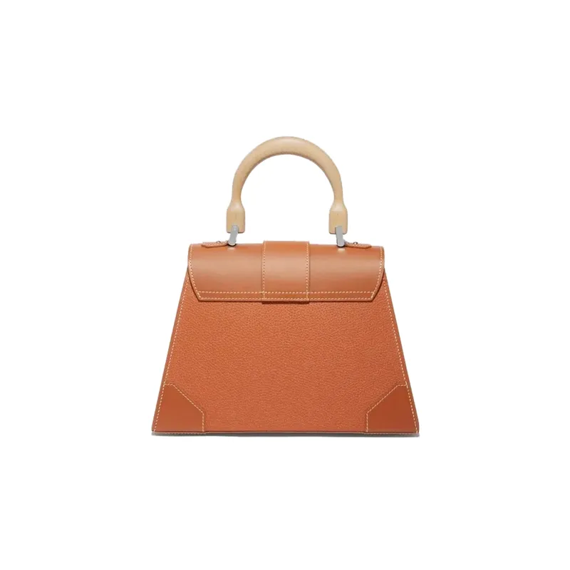 GOYARD Saigon Crumbsie Leather With Decise Bullhide Shoulder Bag Crossbody Bag Handbag Small Size Unisex Brown-2