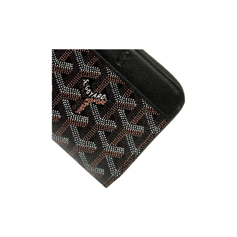 GOYARD MATIGNON Canvas With Leather Wallet Small Size Unisex Black-2