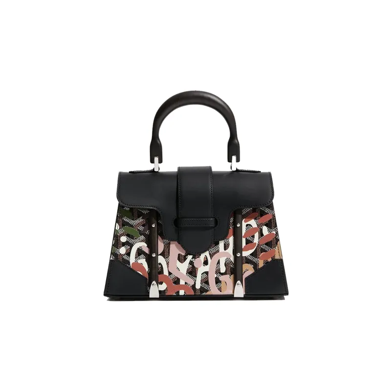 GOYARD Canvas With Leather Shoulder Bag Crossbody Bag Handbag Mini Women's Black/Pink-0