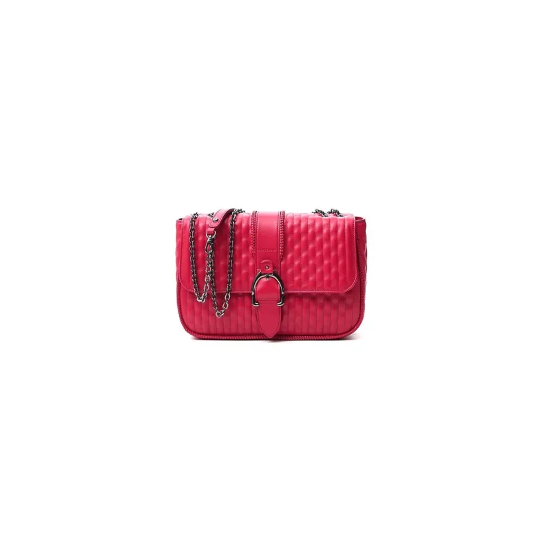 LONGCHAMP Amazone Leather Shoulder Bag Women's Red-0
