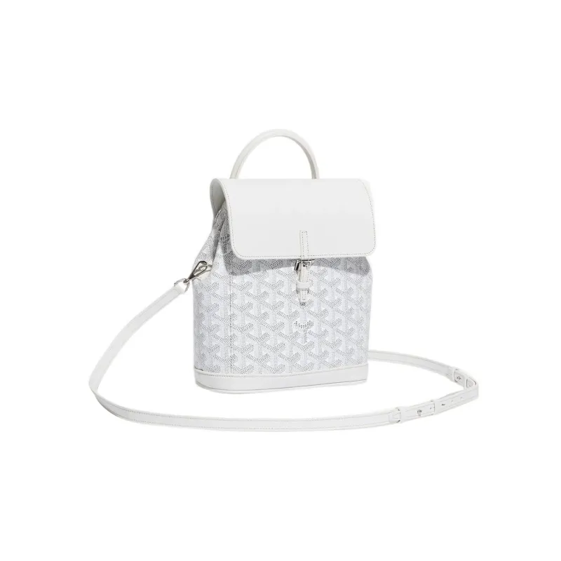 GOYARD Alpin Canvas With Leather Backpack Mini Unisex White-2