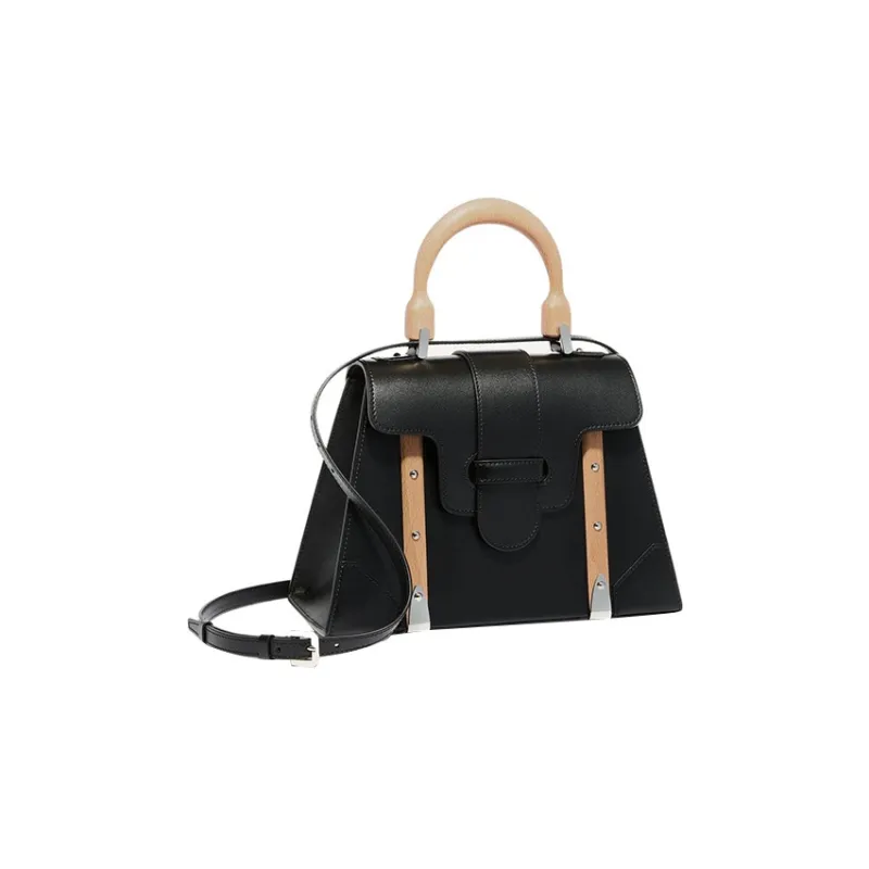 GOYARD Saigon Cross-Grain Calfskin Shoulder Bag Crossbody Bag Handbag Small Size Unisex Black-1