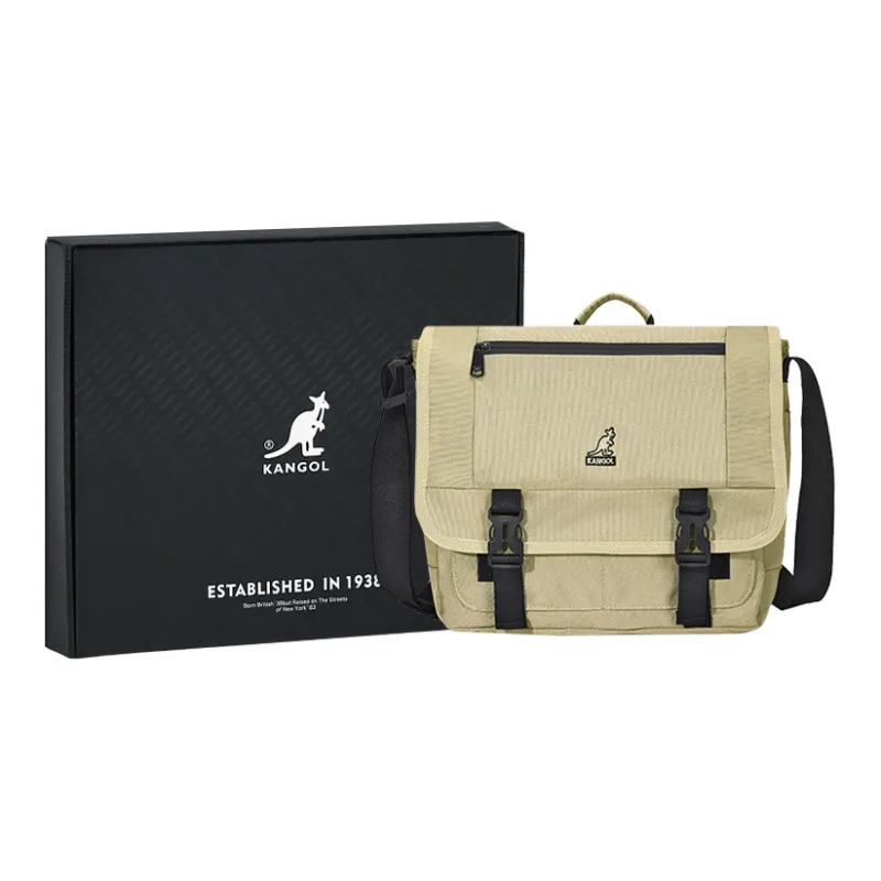 KANGOL Fabric Laptop Bag, Messenger Bag, Crossbody Handbag Regular Unisex Black-8