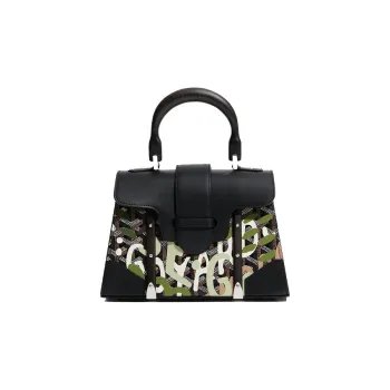 GOYARD Saigon Canvas With Leather Shoulder Bag Crossbody Bag Handbag Mini Women's Black/Green