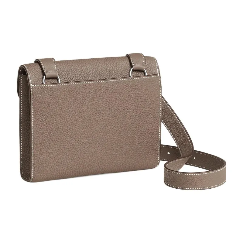 HERMES Sac A Depeches Togo Calfskin Messenger Bag, Crossbody Bag, Shoulder Bag Men's 18 Etoupe Elephant Gray-3