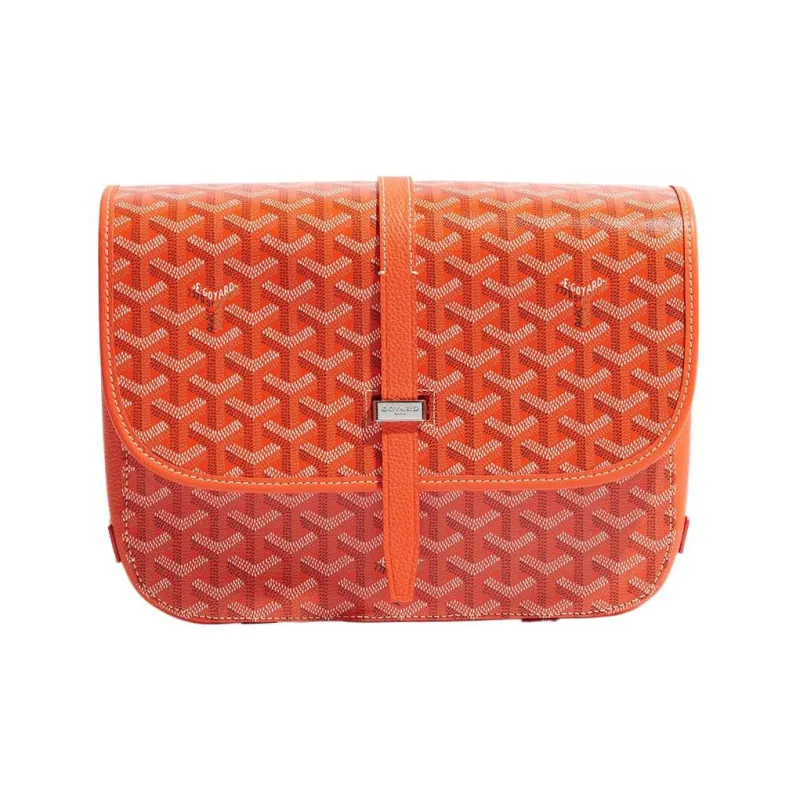 GOYARD Belvédère Canvas With Leather Crossbody Bag, Shoulder Bag Unisex Orange-1