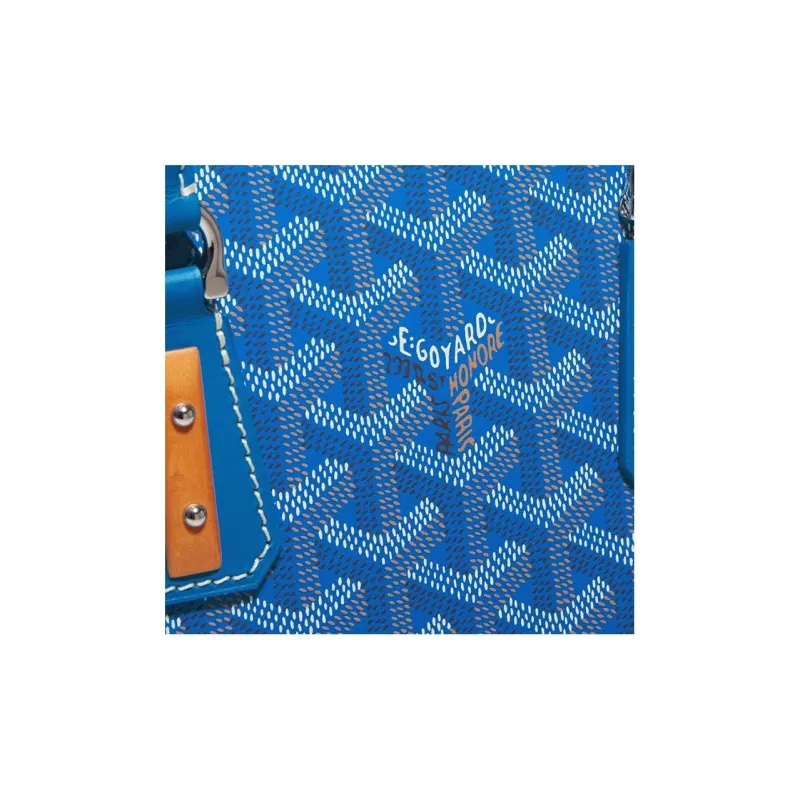 GOYARD Vendôme Canvas With Leather Shoulder Bag Crossbody Bag Handbags Small Size Unisex Blue-3