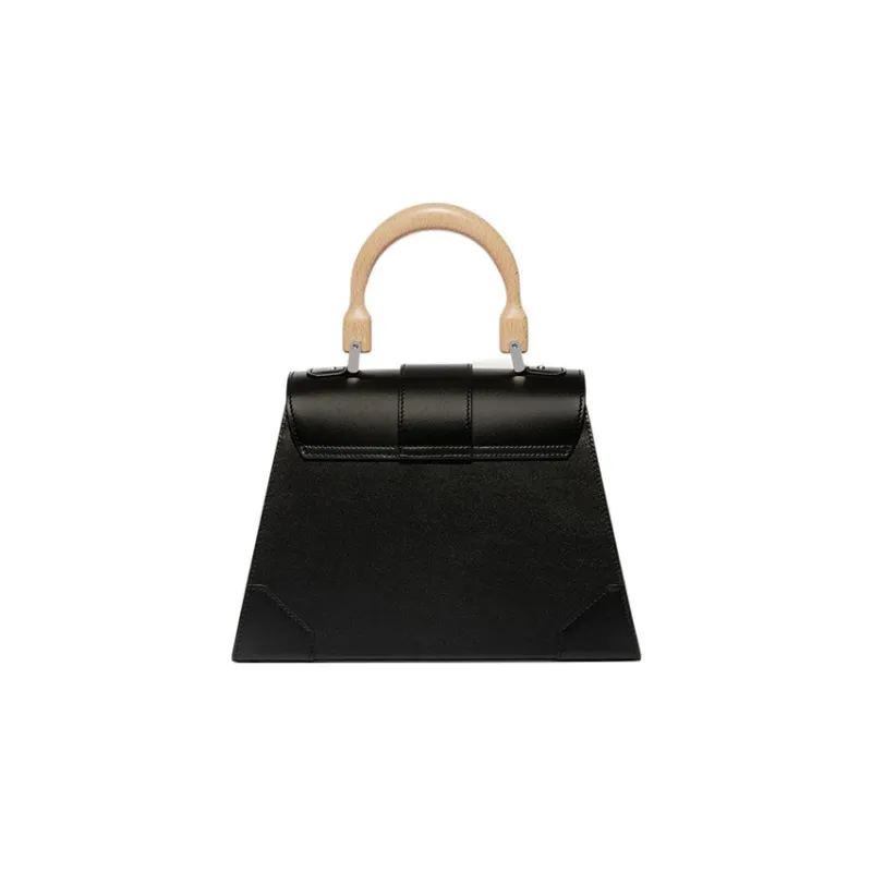 GOYARD Saigon Cross-Grain Calfskin Shoulder Bag Crossbody Bag Handbag Small Size Unisex Black-2