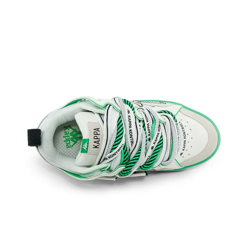 Kappa Low Top Skateboard Shoes Unisex White Green-2