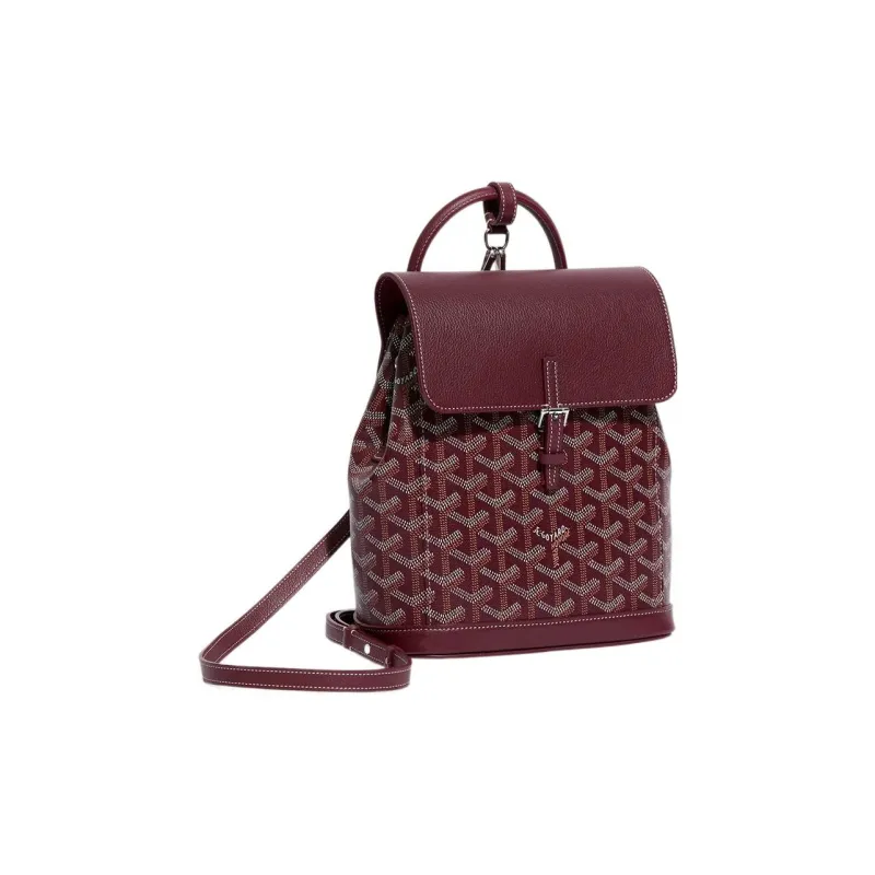 GOYARD Alpin Canvas With Leather Backpack Mini Unisex Burgundy-1
