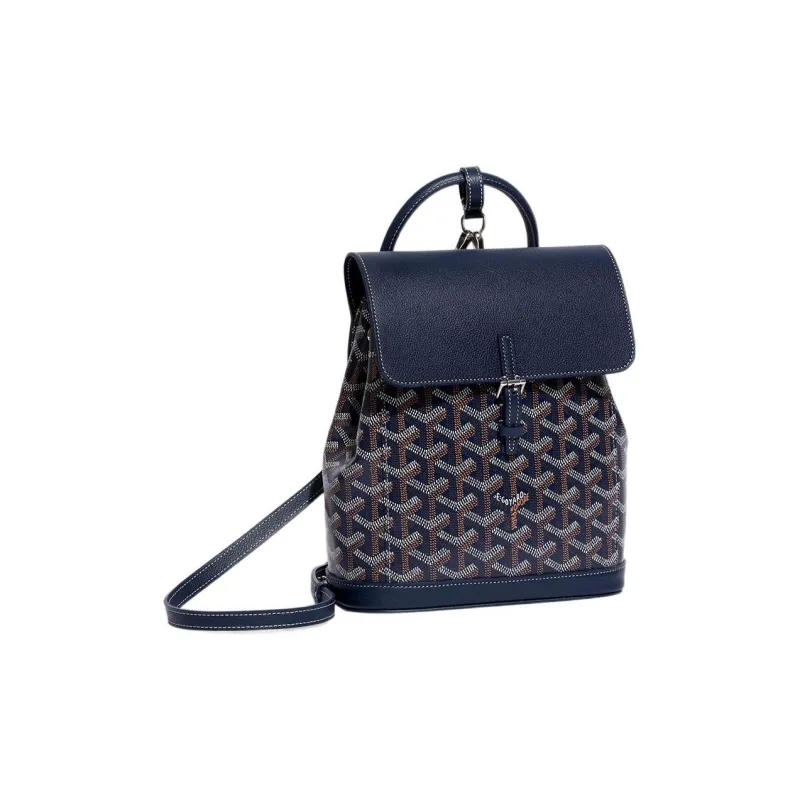 GOYARD Alpin Canvas With Leather Backpack Mini Unisex Marine Blue-1