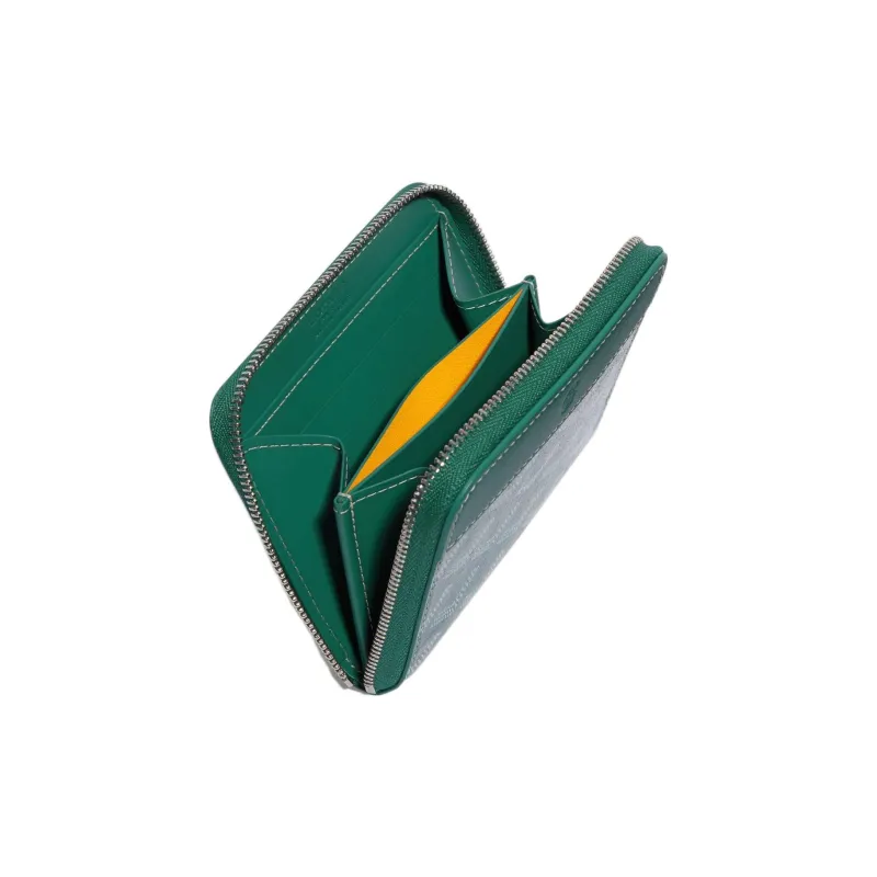 GOYARD MATIGNON Canvas With Leather Wallet Small Size Unisex Green-1