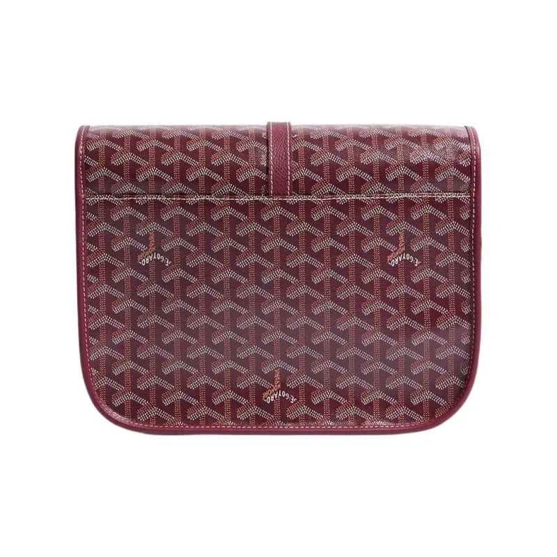 GOYARD Belvédère Canvas With Leather Crossbody Bags Shoulder Bags Unisex Burgundy-2