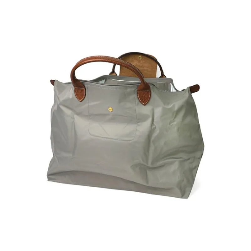 LONGCHAMP Le Pliage Canvas Portable One Shoulder Travel Bag Large Size Women's Gray-2