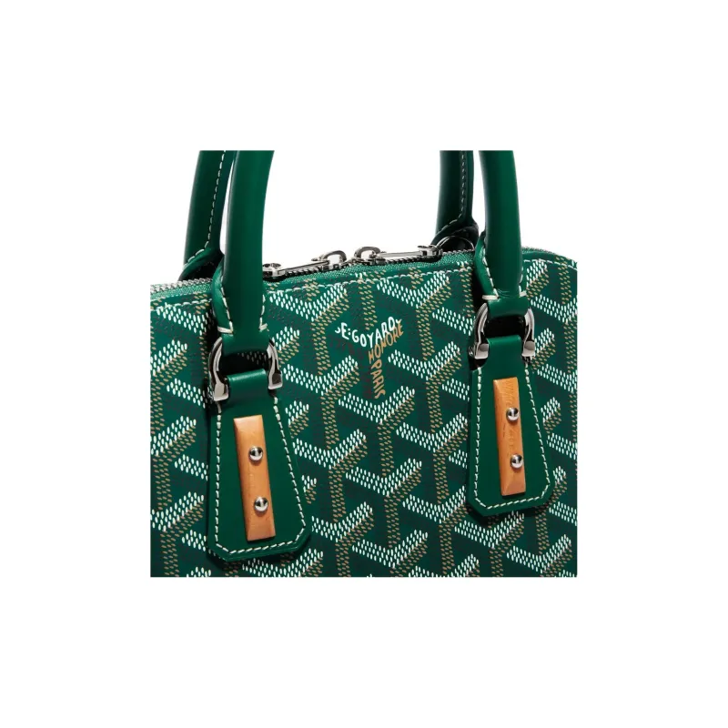 GOYARD Vendôme Canvas With Calfskin Dome Bag Handbag, Shoulder Bag Mini Women's Green-3