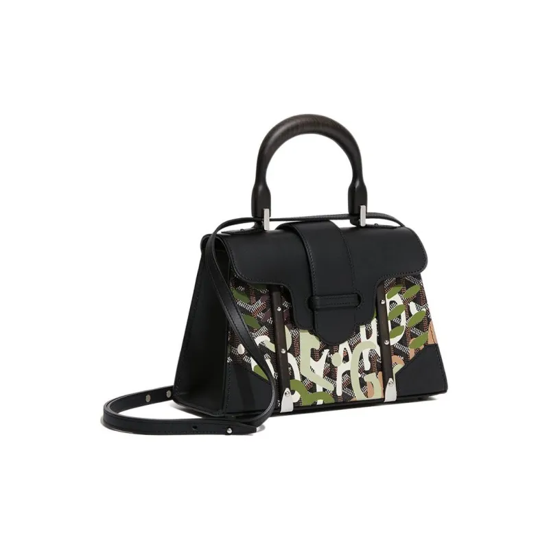GOYARD Saigon Canvas With Leather Shoulder Bag Crossbody Bag Handbag Mini Women's Black/Green-1