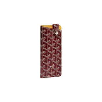 GOYARD Montmartre Canvas With Suede Calfskin Eyeglass Pouch Small Size Unisex Burgundy