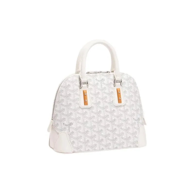 GOYARD Vendôme Canvas With Calfskin Dome Bag Handbag, Shoulder Bag Mini Women's White-1