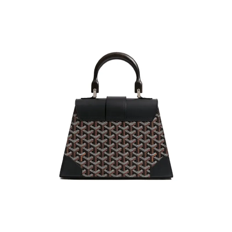 GOYARD Saigon Canvas With Leather Shoulder Bag Crossbody Bag Handbag Small Size Women's Black/Blue-2