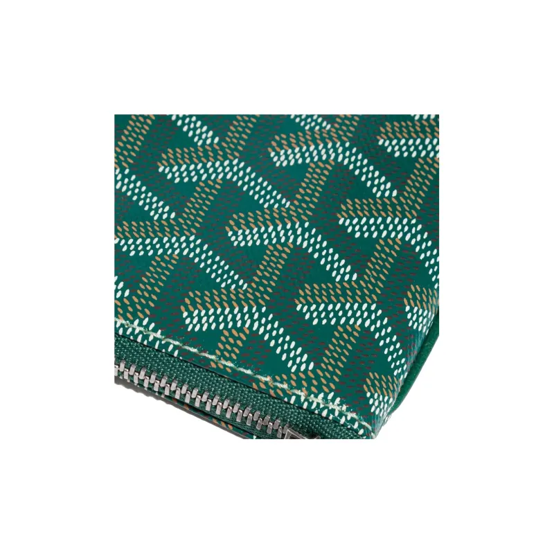 GOYARD SENAT Canvas With Leather Toiletry Bags Storage Bags Clutches Small Size Unisex Green-2