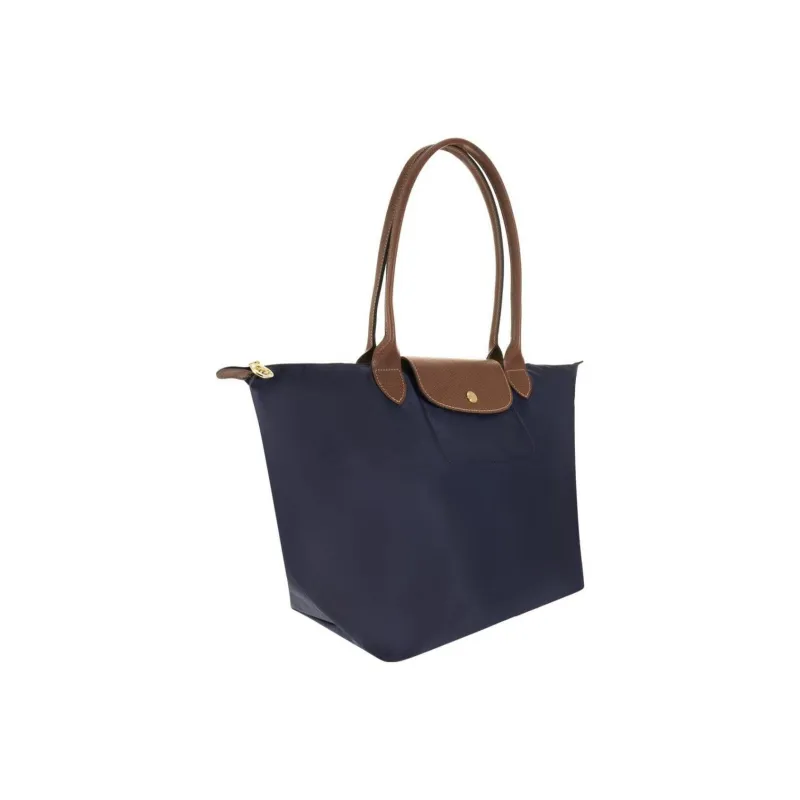 LONGCHAMP Le Pliage Canvas With Leather Canvas Bag Dumpling Bag Handbag Shoulder Bag Large Size Women's Navy-1