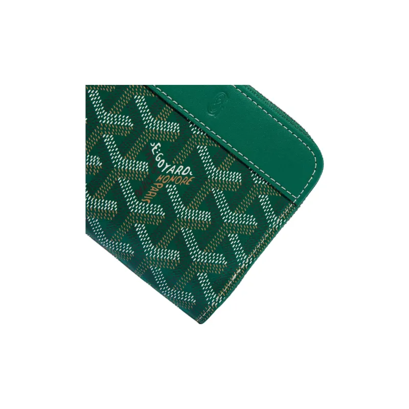 GOYARD MATIGNON Canvas With Leather Wallet Small Size Unisex Green-2