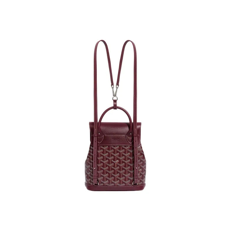 GOYARD Alpin Canvas With Leather Backpack Mini Unisex Burgundy-3