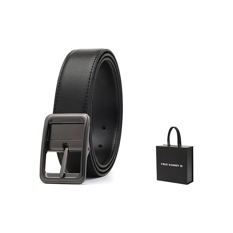 FREE RABBITⅡ Casual Cow Leather Belt With Interlocking Buckle Leather Belts Men's-3
