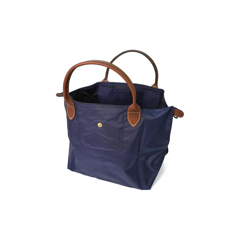 LONGCHAMP Le Pliage Recycled Polyamide Canvas With Cow Leather Dumpling Bag Handbag Medium Size Women's Sea Blue-3