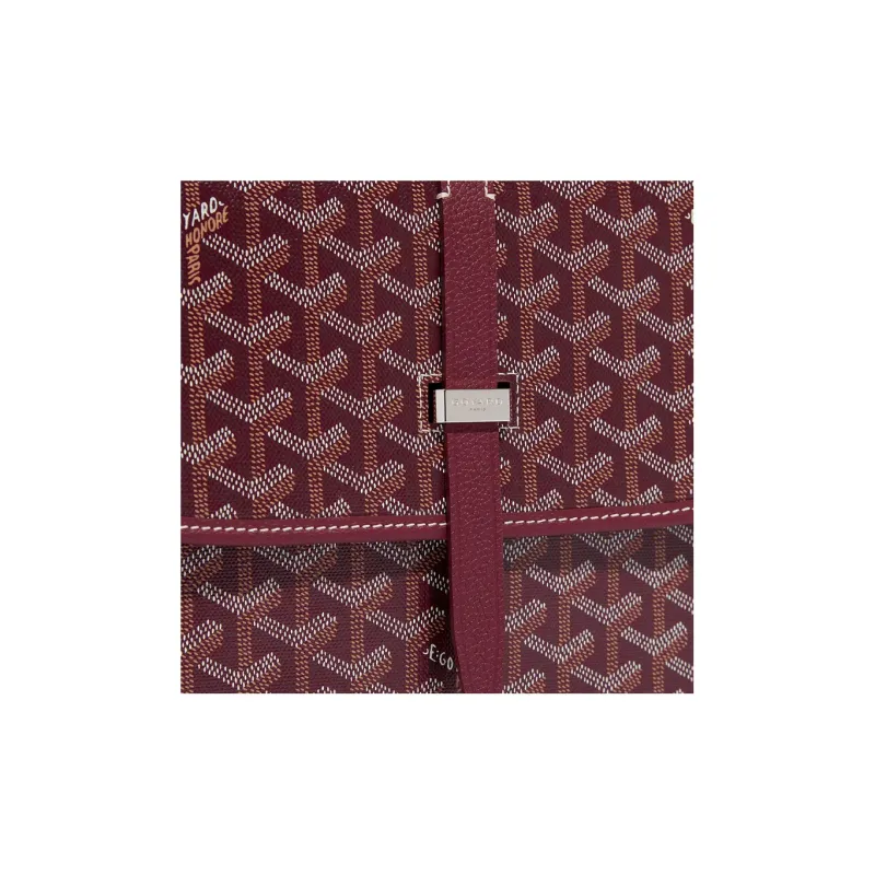 GOYARD Belvédère Canvas With Leather Crossbody Bags Shoulder Bags Unisex Burgundy-4