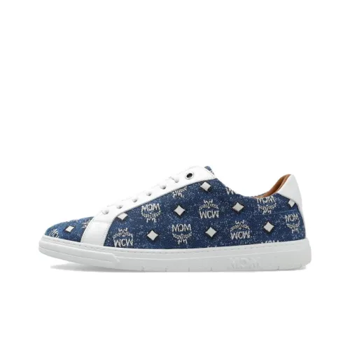 MCM Skateboard Shoes Women's Low-Top Blue/White