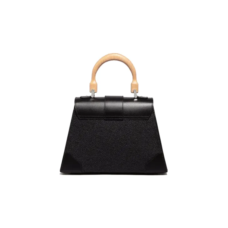 GOYARD Saigon Crumbsie Leather With Decise Bullhide Shoulder Bag Crossbody Bag Handbag Small Size Unisex Black-3