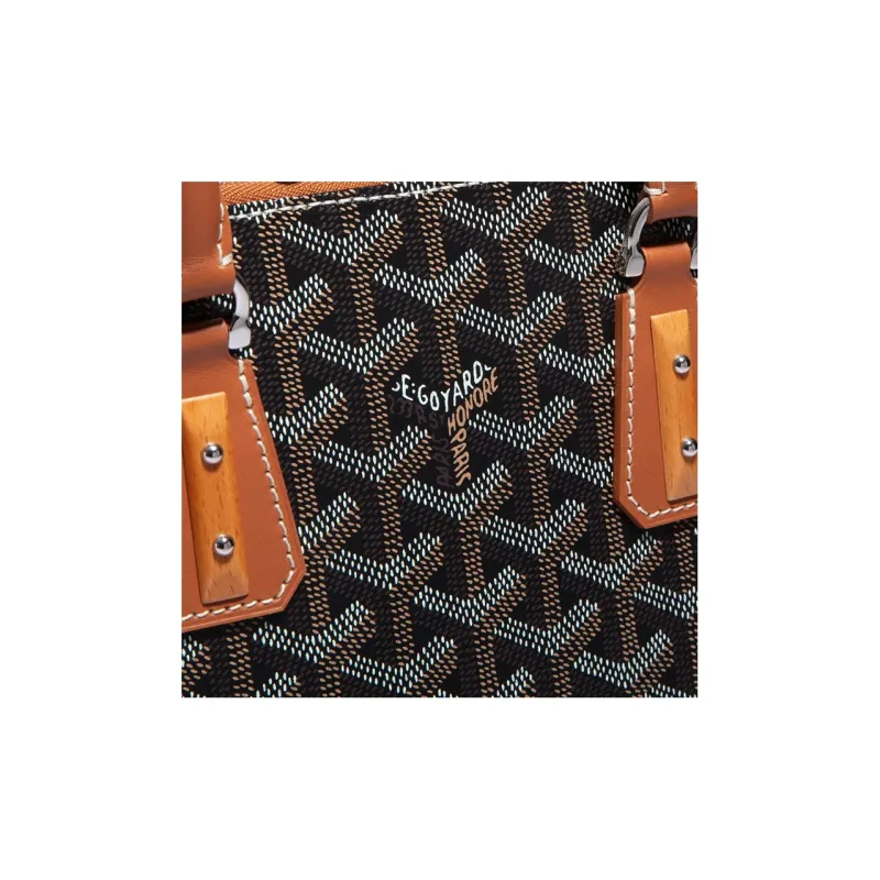 GOYARD Vendôme Canvas With Leather Shoulder Bag Crossbody Bag Handbags Small Size Unisex Brown-3
