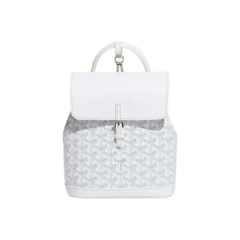 GOYARD Alpin Canvas With Leather Backpack Mini Unisex White