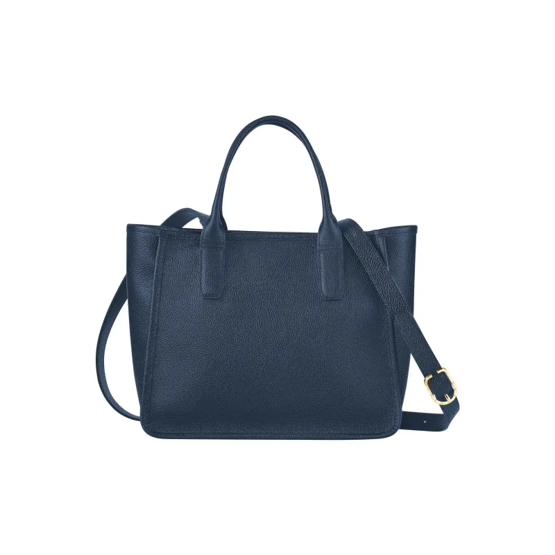LONGCHAMP Le Foulonné Cow Leather Tote Bag Shopping Bag Shoulder Bag Crossbody Bag Handbag Medium Size Women's Navy-2