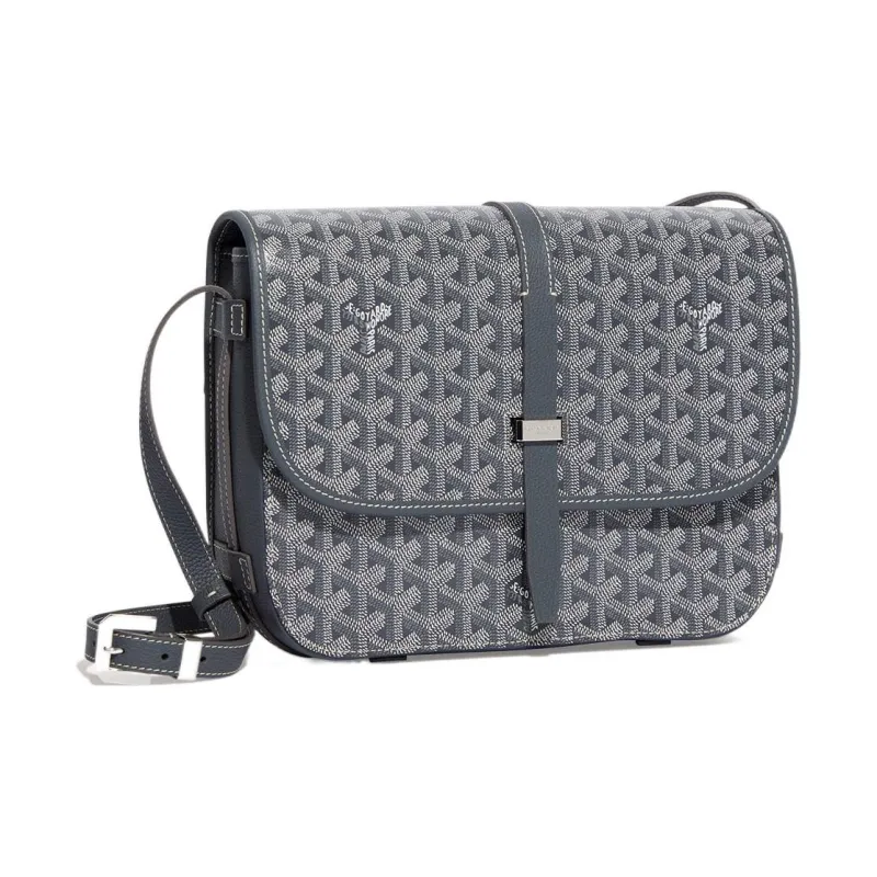 GOYARD Belvédère Canvas With Leather Crossbody Bags Shoulder Bags Unisex Gray-0