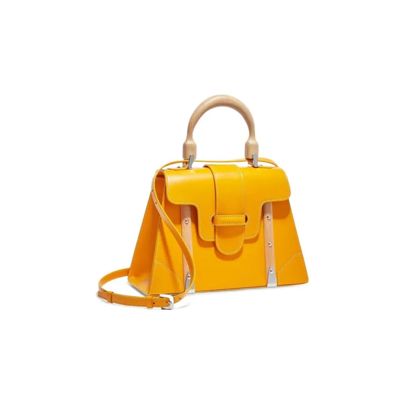 GOYARD Saigon Cross-Grain Calfskin Shoulder Bag Crossbody Bag Handbag Small Size Unisex Yellow-1