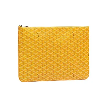 GOYARD SENAT Canvas With Leather Wallet Toiletry Bag Clutch Unisex Yellow