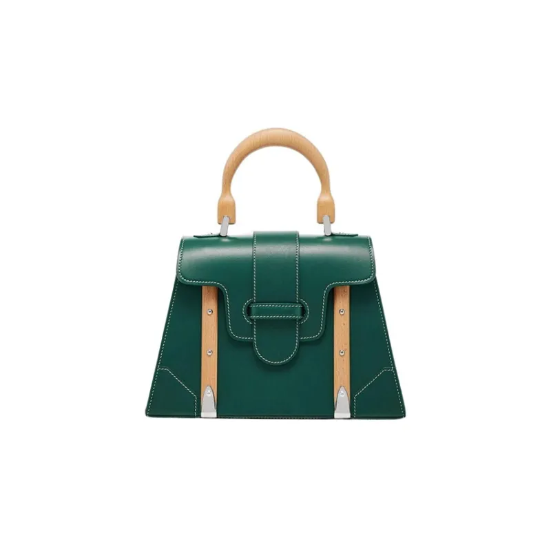 GOYARD Saigon Cross-Grain Calfskin Shoulder Bag Crossbody Bag Handbag Small Size Unisex Green-0