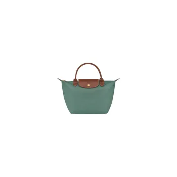 LONGCHAMP Le Pliage Cow Leather Trim Handbag Mini Women's Green