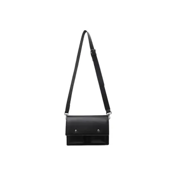 HAWA PU Small Square Bag Messenger Bag Crossbody Bag Shoulder Bag Medium Size Unisex Black/Brown