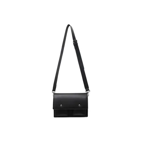 HAWA PU Small Square Bag Messenger Bag Crossbody Bag Shoulder Bag Medium Size Unisex Black/Brown