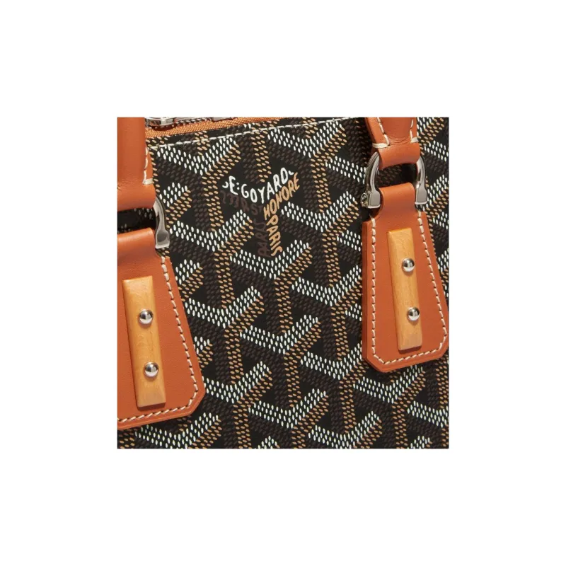 GOYARD Vendôme Canvas With Calfskin Dome Bag Handbag Mini Women's Brown-4