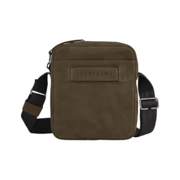LONGCHAMP 3D Matte Cowhide Leather Shoulder Bag Crossbody Bag Small Size Men's Green