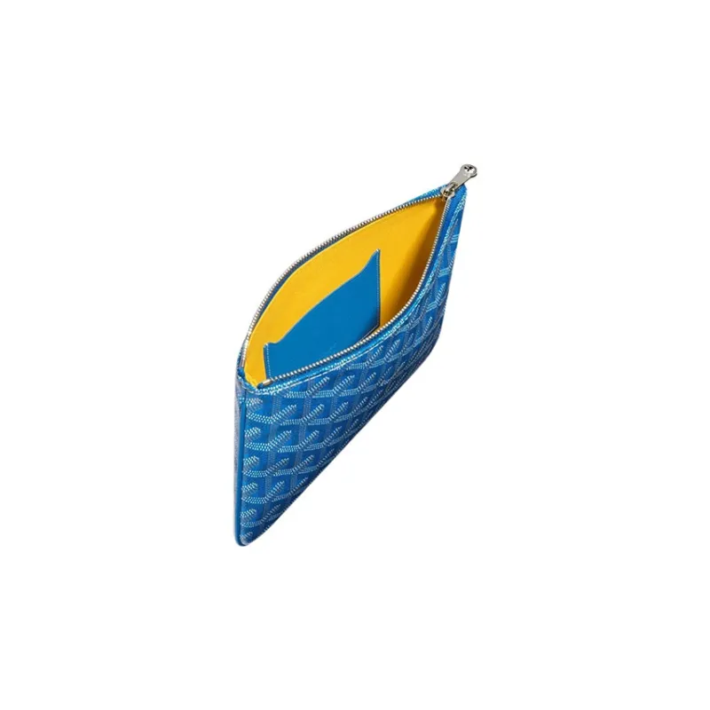 GOYARD SENAT Canvas With Leather Toiletry Bags Storage Bags Clutches Small Size Unisex Blue-1