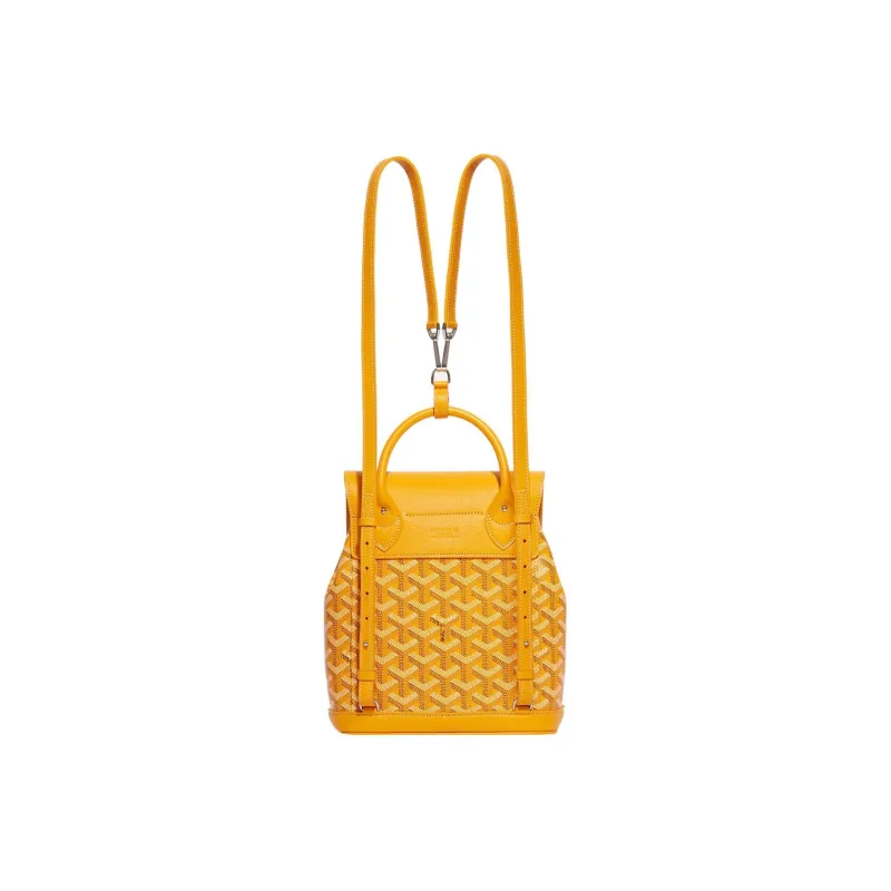 GOYARD Alpin Canvas With Leather Backpack Mini Unisex Yellow-3