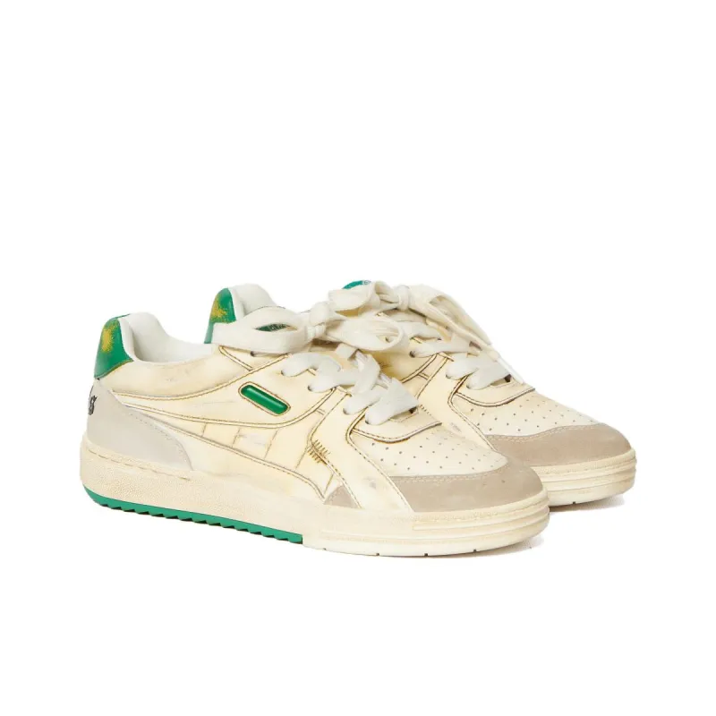 PALM ANGELS Palm University Vintage Sneaker White Green-2